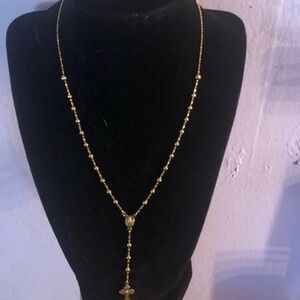 Elegant 14 k solid Gold Beaded Necklace like new no damage